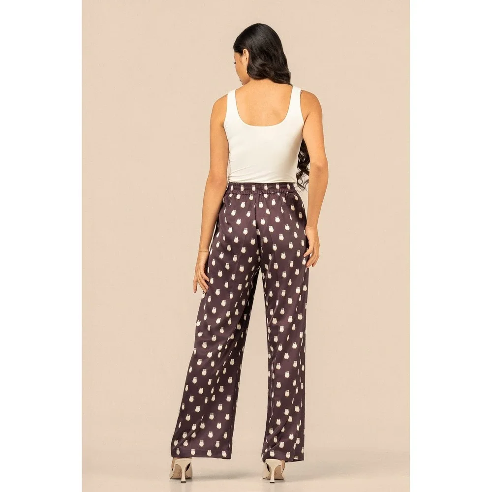 B.Yellowtail Elk Ivory Satin‎ Suit Pant - Navy Satin Tapered Trousers Size 2